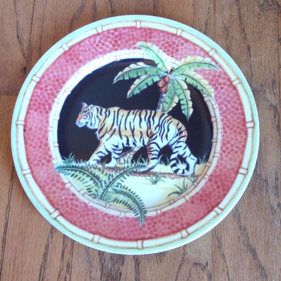 Vintage Andrea by Sadek Fine Porcelain Tiger Plate Art by Siddhia Hutchinson - Picture 1 of 5